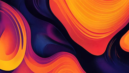 Glowing waves of orange and purple in cozy abstract curves.
