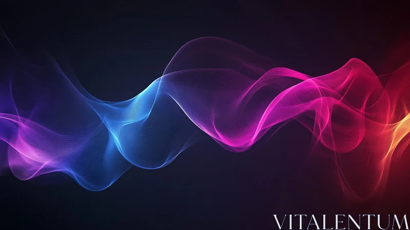 Luminous soundwave ribbons drift through a cosmic twilight.