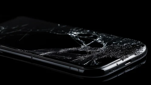 Shattered smartphone screen capturing fragile daily moments.