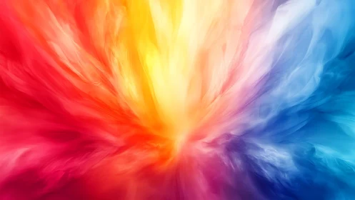 Radial gradient plume in multicolor digital abstraction.