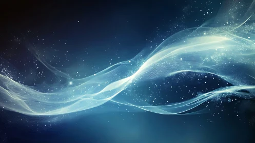 Luminous energy waves drift through a tranquil cosmic night