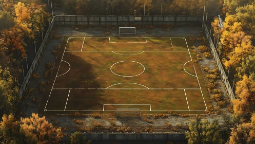 Autumn quietly turns this forgotten football pitch to gold