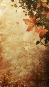 Aged parchment surface with autumnal botanical corner ornamentation.