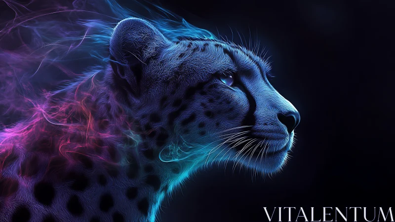 Neon Leopard: Spirit Ablaze in Electric Reverie.