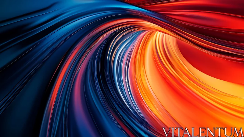 Fluid ribbons of light curve through intense red blue space