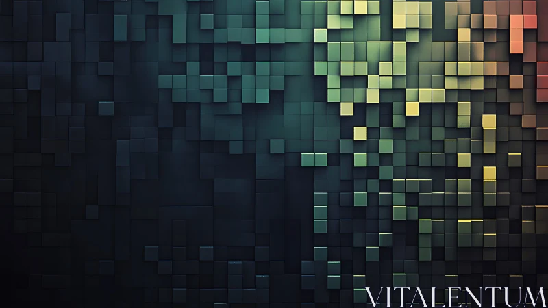 Soft glowing pixel blocks in a calming digital mosaic.