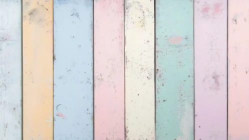 Softly weathered pastel planks hum with coastal calm.