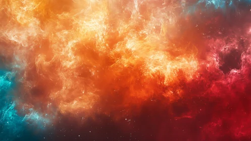 Nebula embers swirl as cosmic firestorms paint silent space