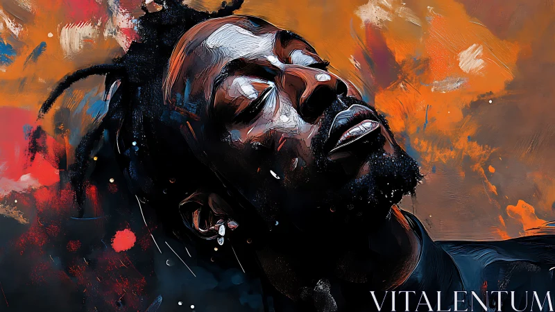 Expressive digital portrait with gestural brushwork and contrast.