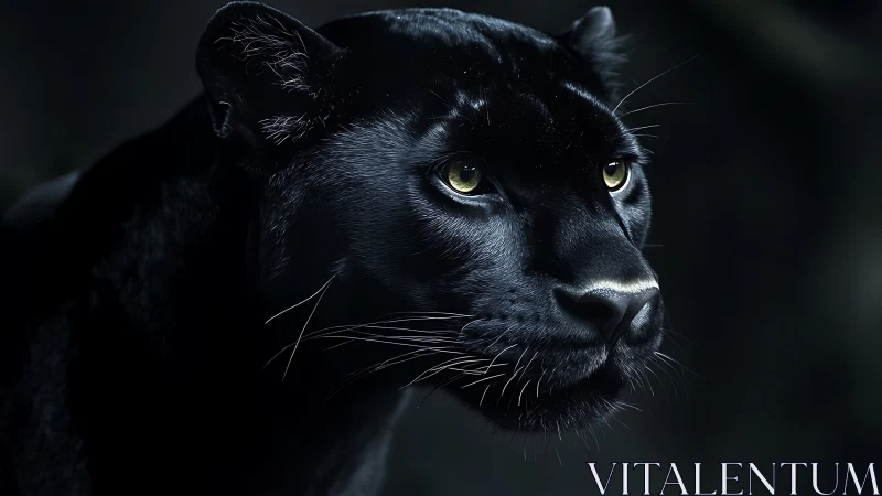 Black Panther Portrait: Luminous Eyes Against Deep Shadow.