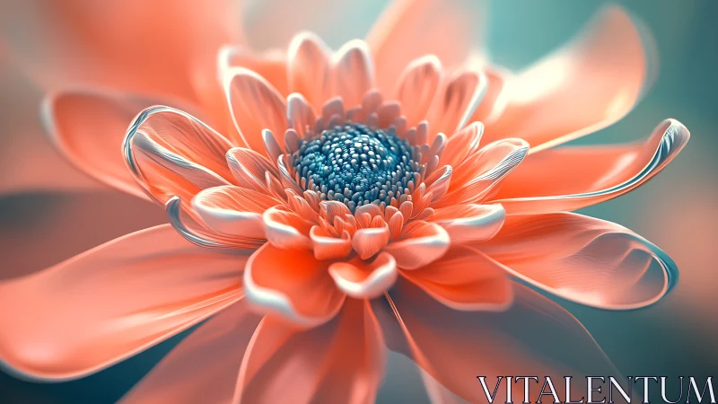 Soft coral petals swirling around a dreamy flower heart.