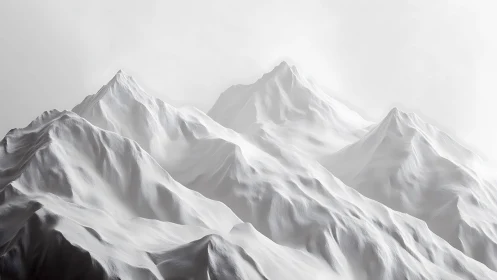 Silent porcelain ridgelines breathe under washed winter light