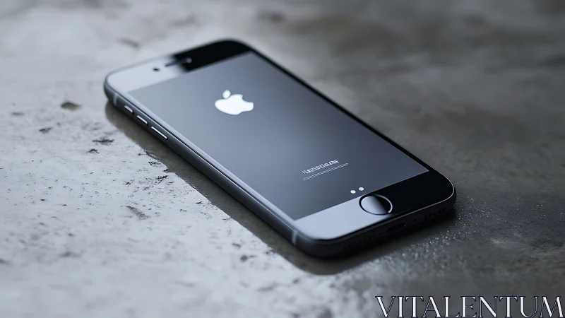 iPhone 5s Loading Screen on Textured Concrete Surface.