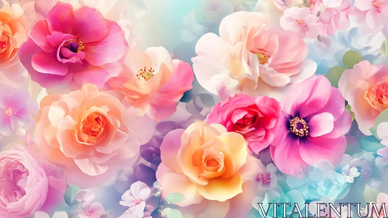 Dreamy Garden Symphony in Soft Florals.