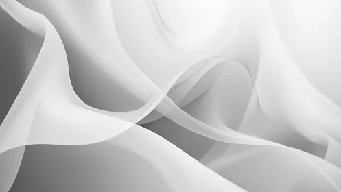 Flowing White Abstract Waves on Smooth Gradient Background.