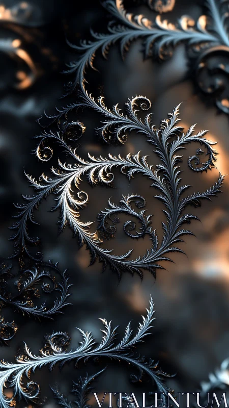 Fractal foliage curves form metallic branching structures