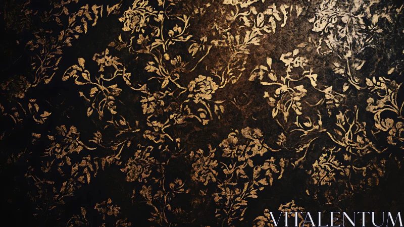 Gilded floral shadows drifting across dark antique velvet.