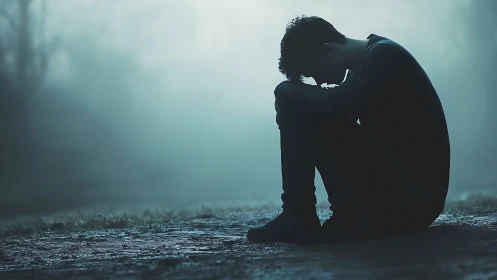 Quiet reflection in the fog, honoring tender hidden feelings.