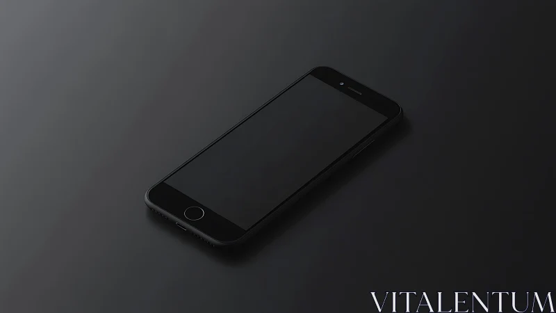 Black Smartphone Minimal Product Shot Against Gray Surface