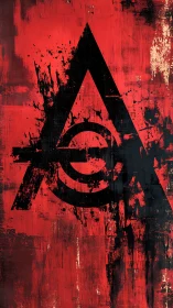 Broken sigil carves a rebel path across bruised red silence