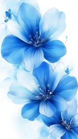 Blue Ombre Flowers with Gradient Petals.