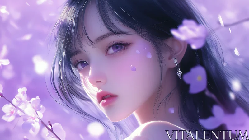 Soft violet daydream with a gentle blossom gaze.