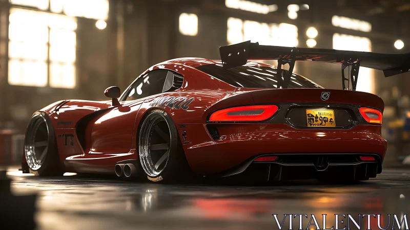 Widebody track-tuned supercar with aero wing and deep barrel wheels