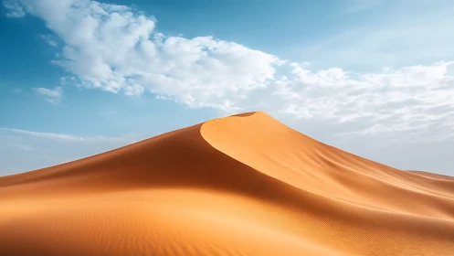 Photorealistic desert dune ridge under expansive sky study.