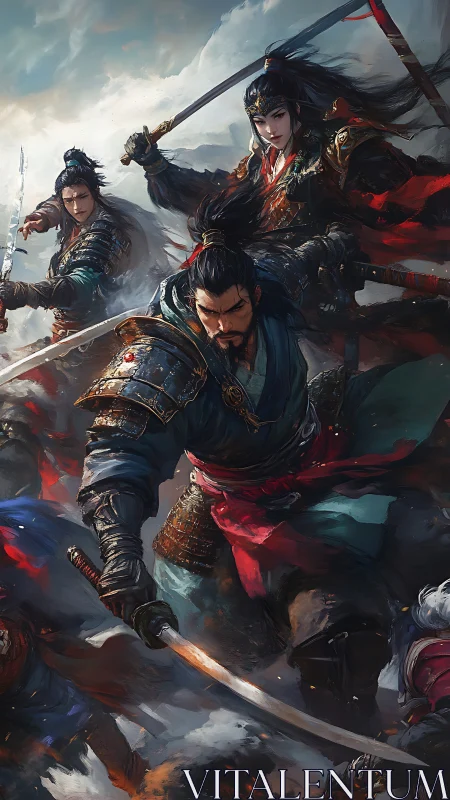 Storm of Blades: Legendary Warriors Surging Into Battle.