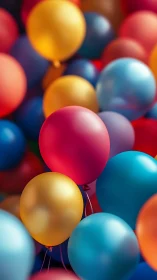 Vibrant Colorful Balloons in Shallow Focus Display
