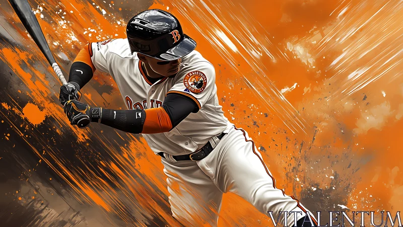 Digital illustration of baseball batter in white uniform.