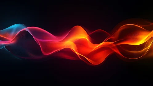 Luminous color waves drifting across a deep night canvas.