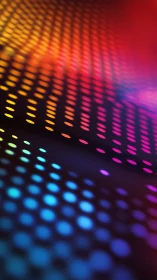 Vibrant neon dot waves pulse across a futuristic gradient field