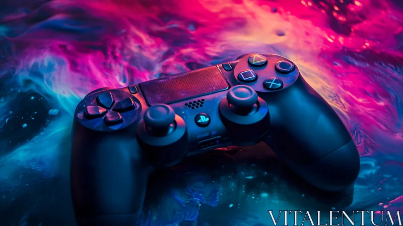 Gaming Controller in Neon Light