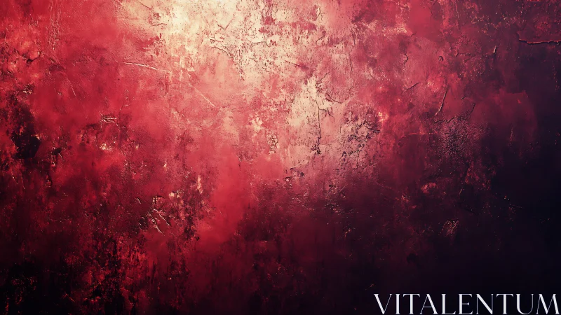 Textured crimson wall glows with central diffused light