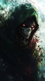 Midnight reaper in a storm of color and swirling shadow.