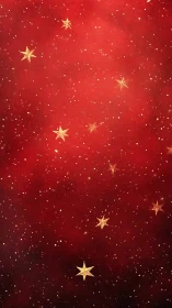 Golden starfield over deep red nebula gradient background