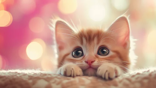 Feline Subject in Soft Focus Composition with Bokeh Background.