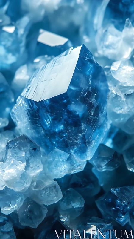Close-up view of vivid blue crystalline mineral cluster.