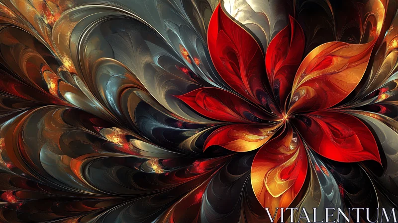 Fractal petal vortex with luminous radial energy gradients.