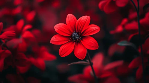 Brilliant Red Flowers in Full Bloom Create a Stunning Garden Display