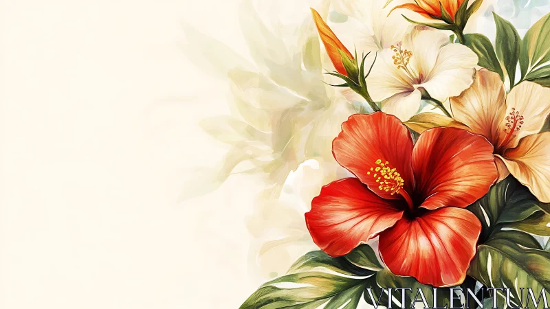 Tropical Blooms Dancing in Luminous Harmony.