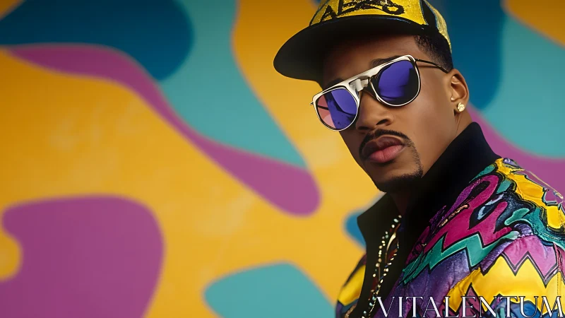 Retro-cool street style with bold neon color confidence.