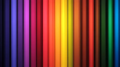 Vertical rainbow ribcage pulsing with orderly neon calm.
