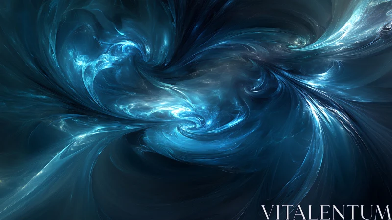 Gentle cosmic whirlpool of blue light and drifting nebulae.