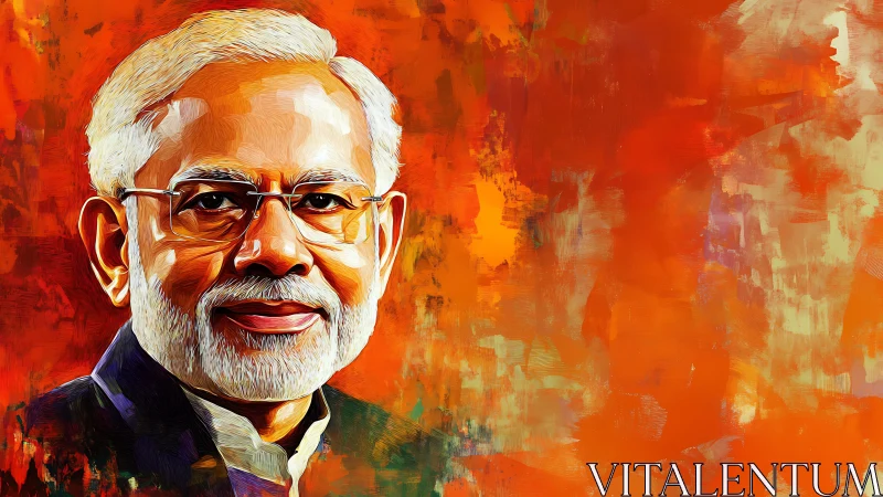 High-saturation digital portrait with textured brushstroke rendering