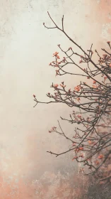 Soft blush branches leaning into a quiet pastel morning.