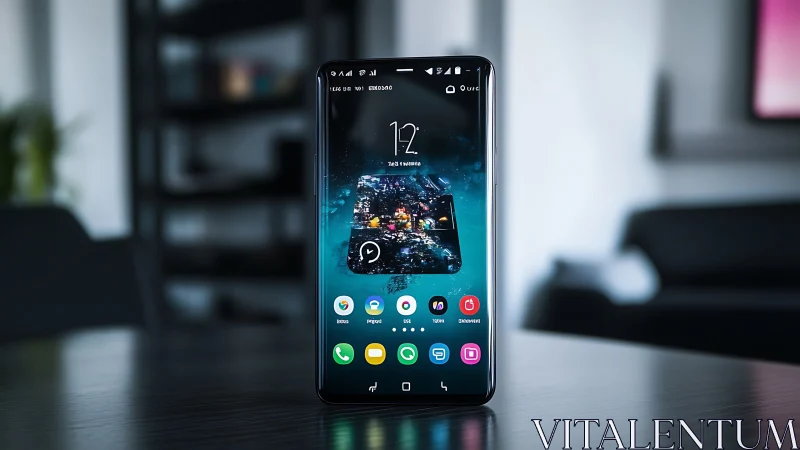 Samsung Galaxy Flagship on Minimalist Desk Setup.