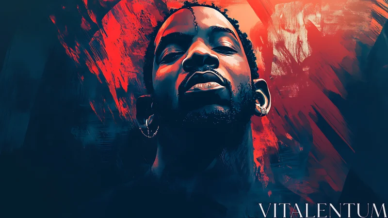 Midnight monarch in neon embers of painted defiance.