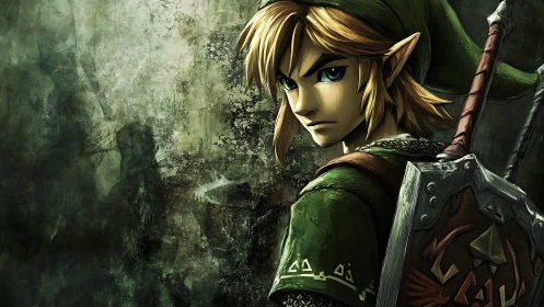 Warrior elf portrait rendered with textured brushwork and dramatic light